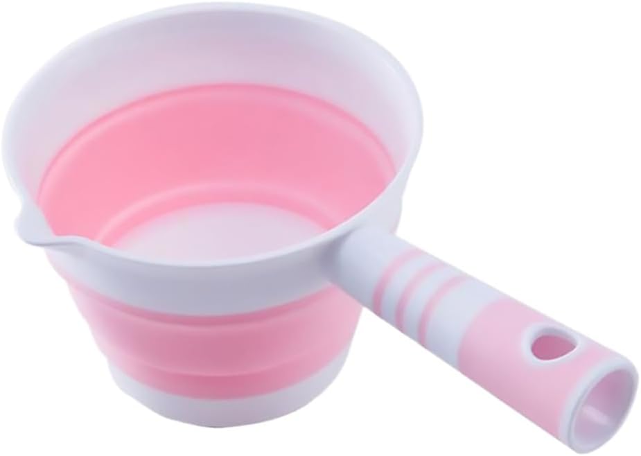 Hemoton Foldable Water Scoop Collapsible Kitchen Ladle with Hanging Hole Multi-Function Water Dipper for Home Bathroom Garden and Outdoor Use 4.33 Inch