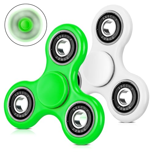 WELLVO Fidget Spinner 2Pcs for Kids Adults, Sensory Fidgets Toys for Anxiety Stress Relief, Mini Cool Fidget Toy Spinners for Classroom Prizes...