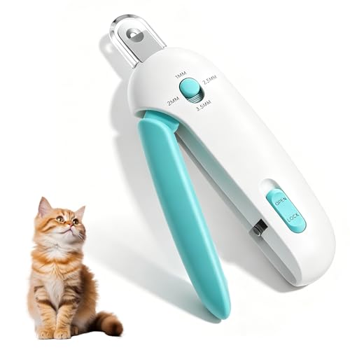Oavie Cat Nail Clippers Professional Stainless Steel Pet Claw Trimmers for Cats Kittens Small Dogs & Rabbits Sharp Angled Blade Animal Nail Scissors with Anti-Slip Ergonomic Grip