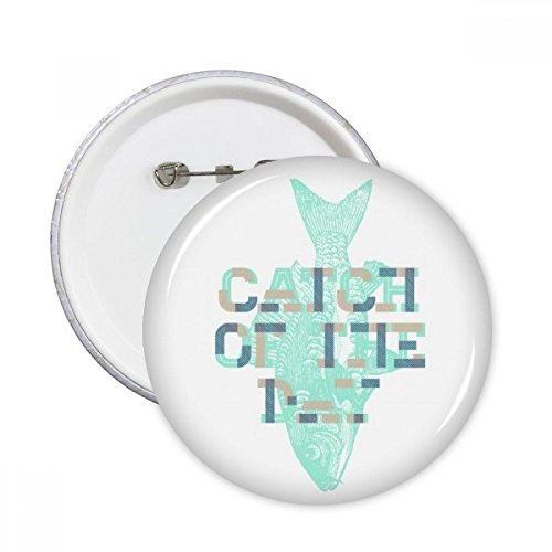 Pins badge bouton poisson bleu DIYthinker pour vêtements lot de 5 pièces multicolores en taille L