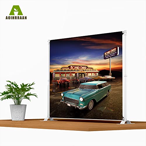 Aoihrraan 3x3m Wild West Diner Photography Backdrop Classic Car Motorcycle Sunset Vintage 50's 60's Style Background Kids Adults Cowboys Nostalgic Artistic Portrait Photo Shooting Studio Props - Image 3
