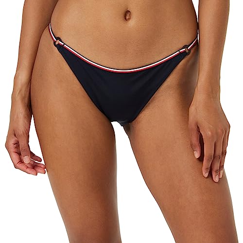 Tommy Hilfiger Damen Bikinihose mit Flaggen Logo, Blau (Desert Sky), M