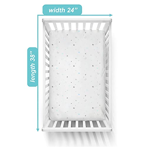 American Baby Company 33553BL/ST/ZZ 3 Pack Fitted Mini Crib Sheet 24 Inch X 38" thumb #2