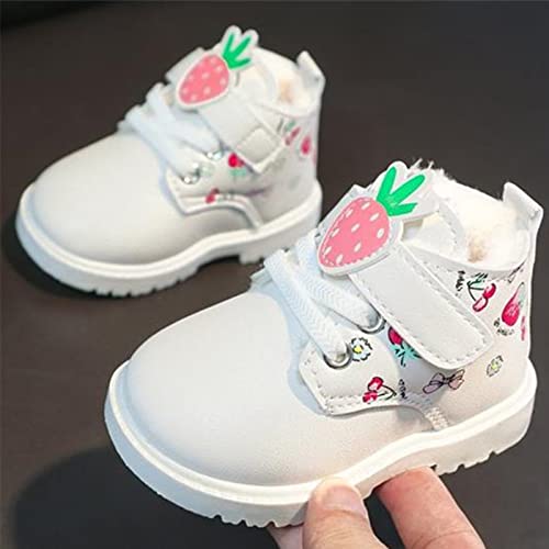 Size 6 Toddler Girls Shoes Boots Girls' English Single Boots Fruit Printing Cotton Boots2