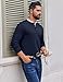 Ekouaer Mens Henley Long Sleeve Shirts Waffle T-Shirt Lightweight Thermal Undershirts Navy Blue L