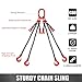 SENKEYFE Chain Sling 5/16 Inch x 8 Ft Lifting Chains with Hooks G80 Engine Chain Hoist Lifts 5 Ton Lifting Sling Chains for Engine Hoist Engine Lift Chain with 4 Leg Grab Hooks and Adjusters