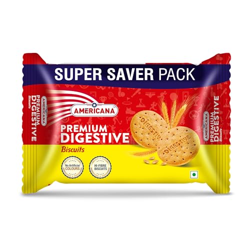 Image of Americana Digestive Biscuits|High Fiber and Goodness of Wheat flour (Atta) Biscuit | Family Pack Digestive Cookies 495g