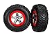 Traxxas Tires & Wheels, Assembled, Glued (SCT, Chrome Wheels, Red