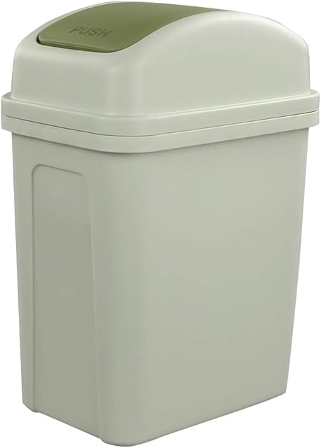 Hokky Trash Bin for Bathroom, Bedroom, Office, Small Bin with Swing Lid (Green)