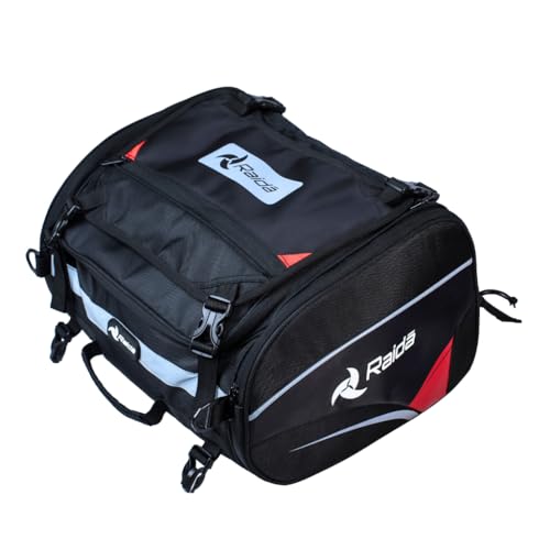 Image of Raida Compass T35 Motorcycle Tail Bag | 35L | 1680D Fabric, EVA Reinforced | Detachable Flap for Extra Luggage | Sling-Bag Convertible | Rain Cover Included