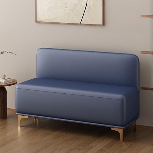 Banco de almacenamiento tapizado con respaldo alto, para entrada, zapatero, elegante reposapiés para sala de estar, oficina, pasillo, 59 pulgadas de ancho, sin opción de almacenamiento