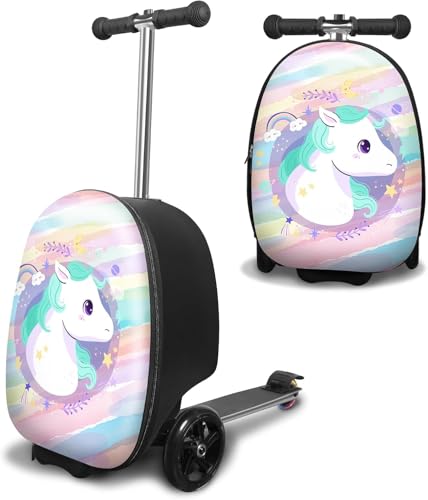ALVOD Scooter Suitcase for Kids - Scooter Luggage for...