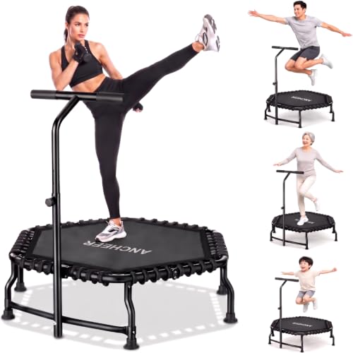 ANCHEER 50'' Indoor Mini Trampoline with Bar