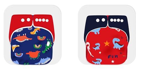 Image of Ambaby Organic Cotton Cloth Diapers - Pack of 4 | Leak-Proof & Reusable | 250ml Absorption | 2 Covers 2 Inserts 2 Boosters | Rash-Free Quick Dry