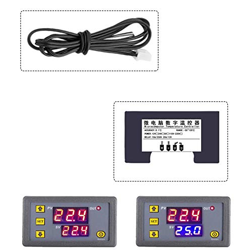 Temperaturregler W3230 Dual-LED-Thermostat, digitaler Temperaturregler, Temperaturmessgerät, Kühler