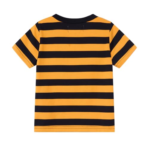 Image of Mud Kingdom T-Shirt for Boys Short Sleeve Plain Cotton Classic Summer Casual Stripe