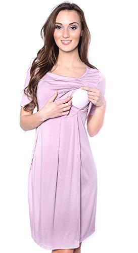 Mija - Elegantes 2 in1 Umstandskleid/Stillkleid/Schwangerschaftskleid 7132 (EU36 / S, Rosa) Cover