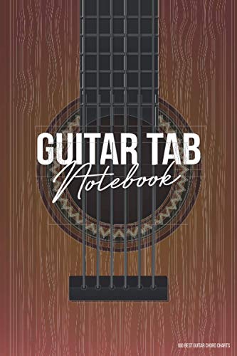 Guitar Tab Notebook: Guitar Tablature Book with Blank Tabs and 100 Popular Chord Charts ( 6 x 9 100 pages ) image 2