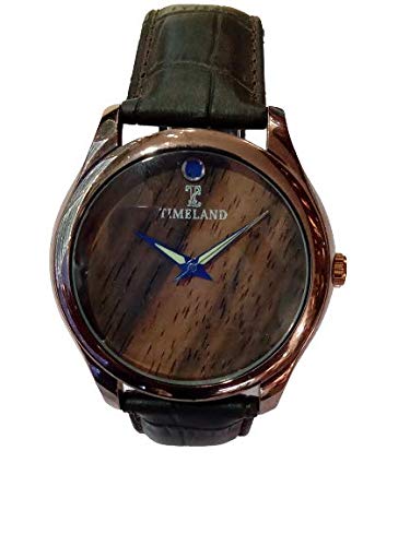 TIMELAND Analog Mens Watch (Wooden Color Dial Black Leather Strap) (B08XZ3GGR6) Amazon Price History, Amazon Price Tracker