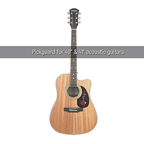Festnight Garde Pickguard guitare en bois Pick pour 40 41 guitares acoustiques en bois ébène avec motif de fleurs… - Les Beatles, Paul McCartney, John Lennon, RIngo Starr, George Harrison Festnight Garde Pickguard guitare en bois Pick pour 40 41 guitares acoustiques en bois ébène avec motif de fleurs… – Image 3