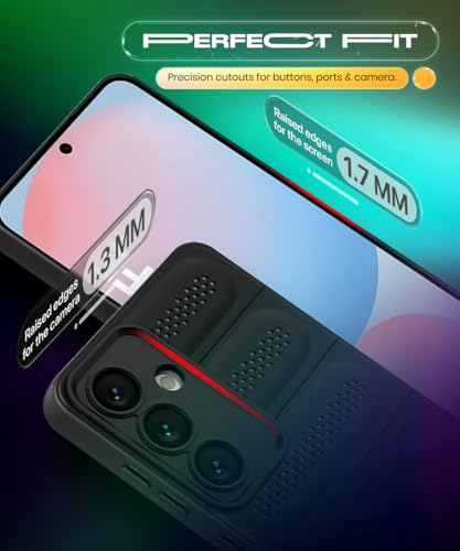 Image of WOW IMAGINE Ultimate Silicone Back Cover Case for Samsung Galaxy S24 FE 5G | Heat Dissipation Thin Soft TPU | 360 Camera Protection | Breathable Cooling Holes - Pitch Black