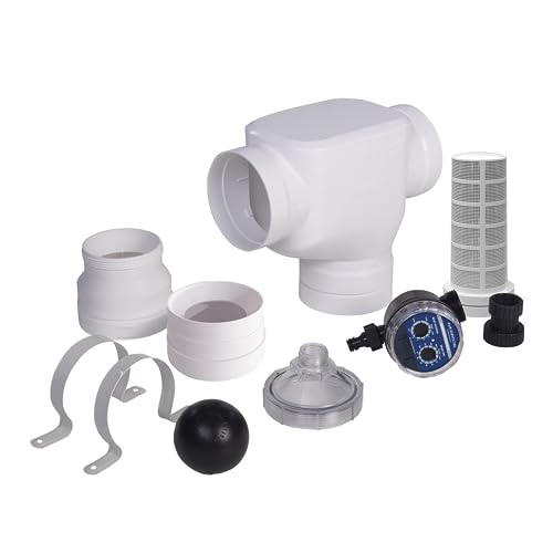 Rain Harvesting First Flush with Catch-All Tee and Electronic Valve 4' - Rainwater Diverter Kit with Customizable Flush Intervals and Anti-Clogging, Optimized Drainage