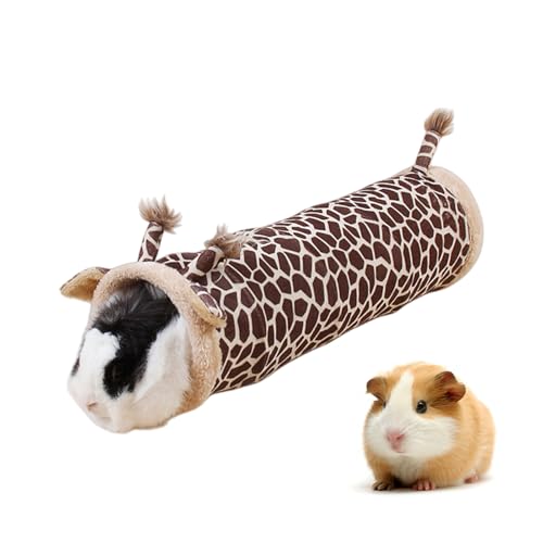 Generisch tunnel per criceto – 1 tunnel per furetti, 16,5 cm, grande giocattolo per grotte riposanti, design giraffa, tunnel caldo e pieghevole, giocattolo per parco giochi per cani nani, ricci