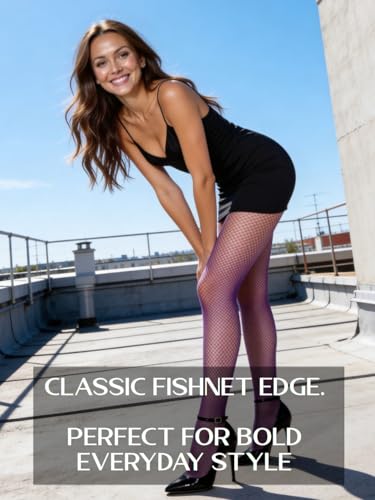 Image of Mila Marutti Fishnet Tights for Women | Black Fish Net Stockings | High Waist Fishnet Pantyhose Multiple Colors