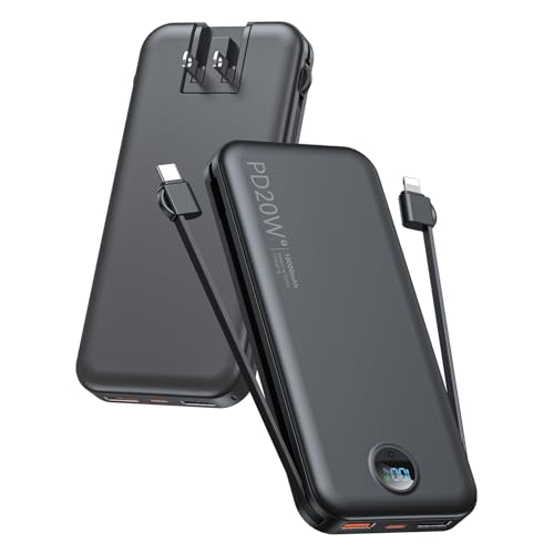 citicr Portable Charger 10000mAh PD20W w/Built-in Cables...
