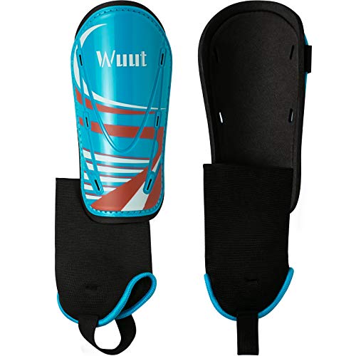 Wuut Soccer Shin Guards Kids Toddler Youth - Shin Pads Cushion Protection Reduce Shocks & Injuries - Ankle Protection Breathable Shin Guards for 2-15 Years Old Girls Boys