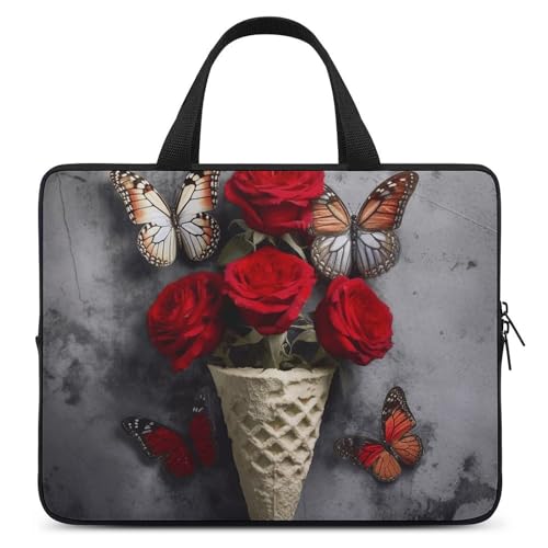 Sac bandoulière ordinateur 17 pouces unisexe grand format imprimé roses