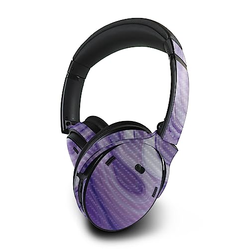 Image of MightySkins Carbon Fiber Skin Compatible with Bose QuietComfort 45 Headphones Lavendar Acrylic | Protective, Durable Textured Carbon Fiber Finish | Easy to Apply