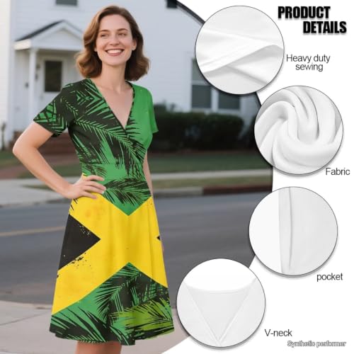 Image of Women's Summer Dresses Short Sleeve Formal Dresses with Pockets | Lightweight polyester fabric delivers cool airflow during hot summer outdoor activities