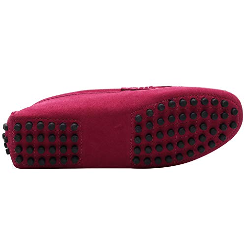 Image of ANUFER Men's Suede Leather Penny Loafers Comfort Driving Shoes Moccasin Slippers