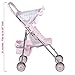 Adora Baby Doll Stroller with Umbrella Shade & Ruffle Trim, Adjustable Sun Cover and Doll Accessory Storage, Birthday Gift for Ages 3+ - Pastel Pink Heart