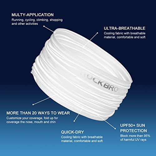 Image of ROCK BROS Cooling Neck Gaiter Sun UV Protection Face Mask UPF 50+ Breathable Bandana Headband Scarf Balaclava Headwear