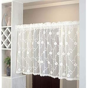 LUOFDCLDDD Mezzo Tenda Tenda, Tende da Ricamo/Tenda Metà, Tenda Corta, Decorazione, a Prova Di Polvere, per Cucina/Ristorante/Bar/Bagno/Bagno/Guardaroba/Camino/Tende in Stoffa/1Pcs/a/W200*H120Cm