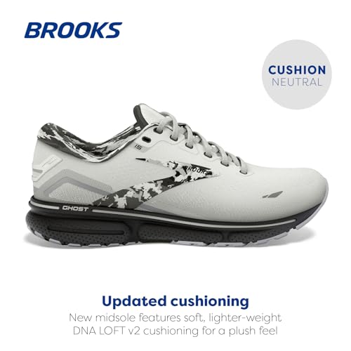 Brooks Brooks Women's Ghost 15 Neutral Running Shoe - White/Ebony/Oyster - 6.5 Medium