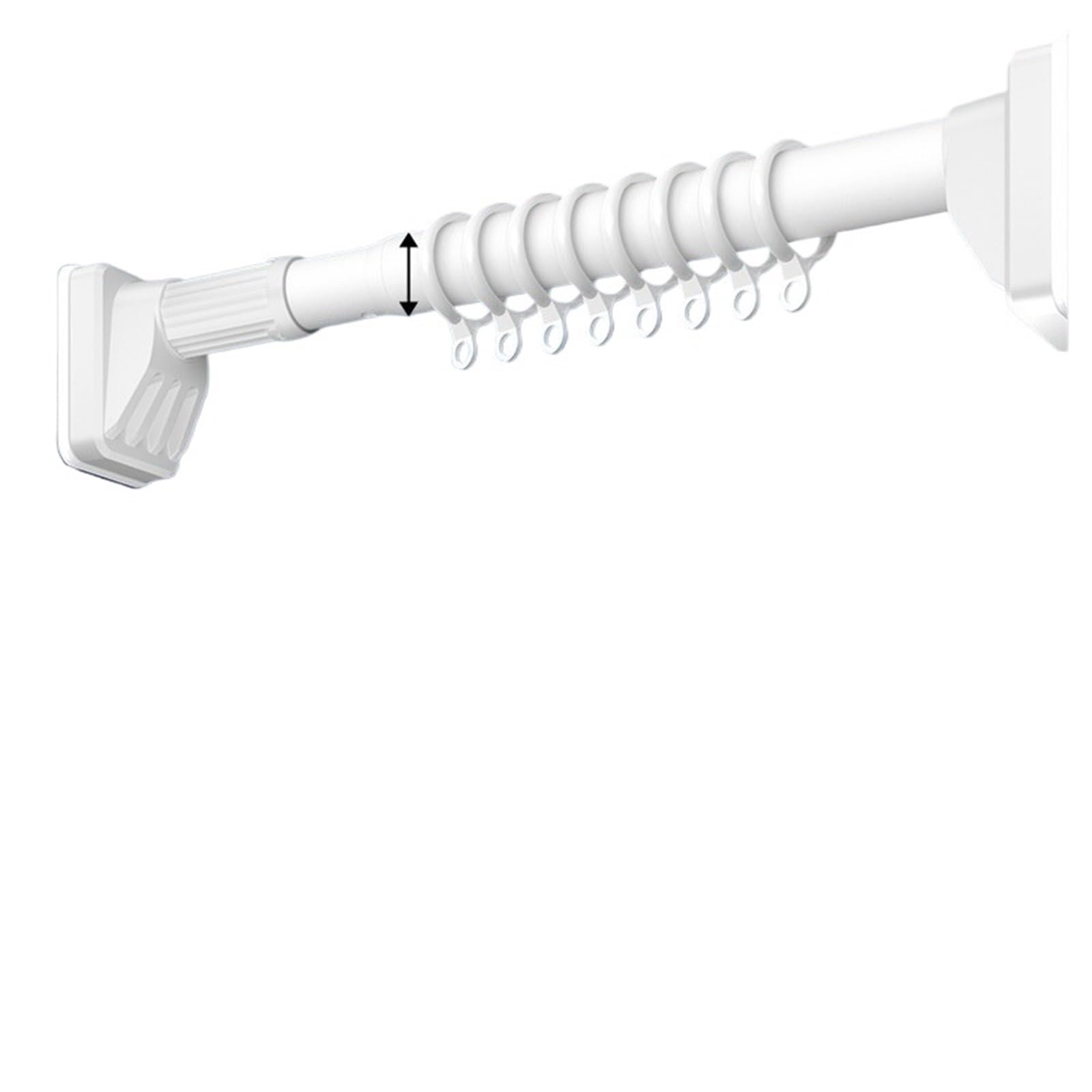 Closet rod Long Shower Curtain Rod Adjustable Stainless Steel Tension Pole Telescopic for Bathroom Window Wardrobe(White2.1-3.0m)