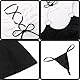 Damen Sexy Sekretärin Outfit Kostüm Ärmelloses Cosplay Anime Dessous Set Rollenspiel Lehrer Uniform Bürodamen Reizwäsche Halloween Babydoll Unterwäsche Neckholder Top + Mini Bodycon Rock + G-String