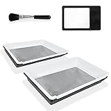 Birdtown Traders Herb Trimming Tray 2-Pack - 150 Micron Mesh Screen - Kief Sieve Pollen Sifting Box...