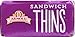 Arnold Sandwich Thins Multigrain Rolls, 6 count, (2 oz each), Soft Sandwich Thins, 12 oz Bag