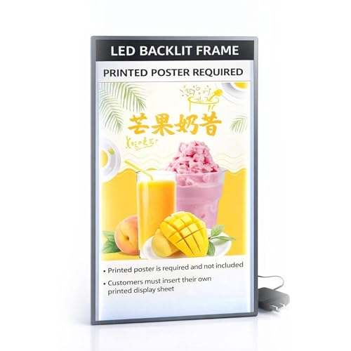 Image of Poster Display Board Outdoor With LED | A4 Size Glass Desktop Display Holder Wall Mount Vertical Menu Board Sign Holders for School, Office, Hotel, Party (A4)