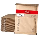 HRoja - Sobres Acolchados Nº4 (200 x 275 mm), Pack de 50 - Papel Kraft con Burbuja Interior - Autoadhesivos, Resistentes, Antigolpes y Antimanipulación para Envíos y Paquetería