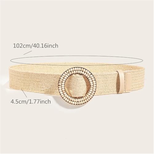 Dvbfufv Women Woven Belt Women Summer Vintage Dress Accessorie Belts Bohemian Style Handmade Buckle Elastic Belt2