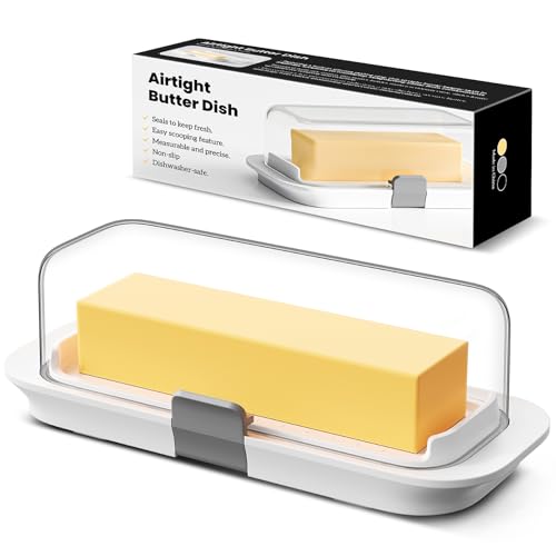 Pisol Butter Dish with Lid for Countertop and Refrigerator Door S...