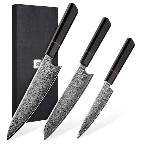 TIVOLI 3-Piece Damascus Knife Set