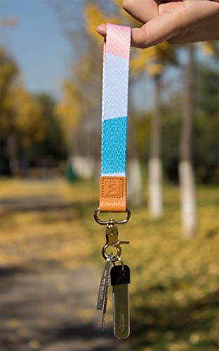 SENLLY Color-Blocking Hand Wrist Lanyard Premium Quality Wristlet Strap with Metal Clasp and Genuine Leather, for Key Chain, Cell Mobile Phone, Camera, Charms, Lightweight Items etc - Thumbnail 6