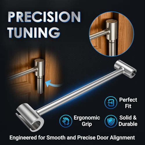 Image of Hinges Gap Adjusting Wrench, Door Hinge Repair Tool, Upgraded Steel Double-ended Door Hinge Repair Wrench, Heavy-duty Door Hinge Adjustment Tool for Standard Round Bolts (0.748-0.99in)