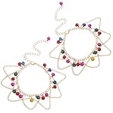 Utilisation simplifiée : le fermoir sécurisé du bracelet de cheville permet une mise en place et un retrait rapides, ce qui rend ces bracelets de cheville et bagues de main parfaits pour les danseuses actives, les accessoires de danse pour femmes et les bijoux de costume de danse